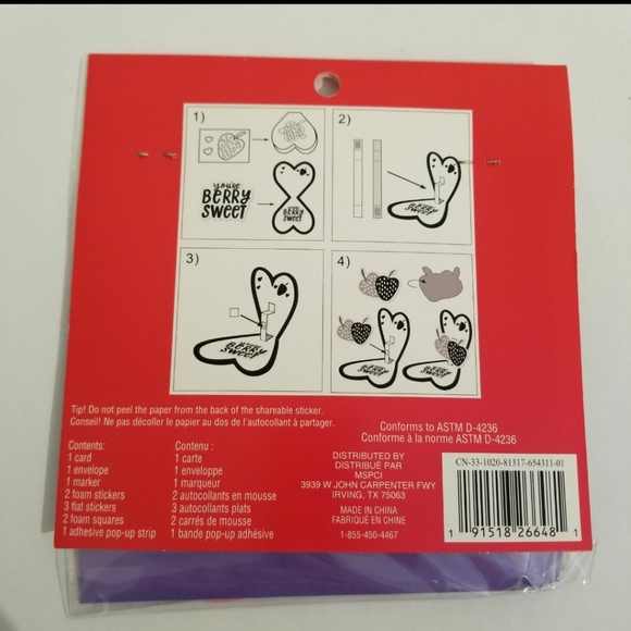 Valentines Day Kids Craft, Valentine Card Kit, Sticker Activity - Picture 5 of 7